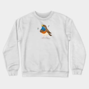 Blue Throated Nightingale Bird singing Crewneck Sweatshirt